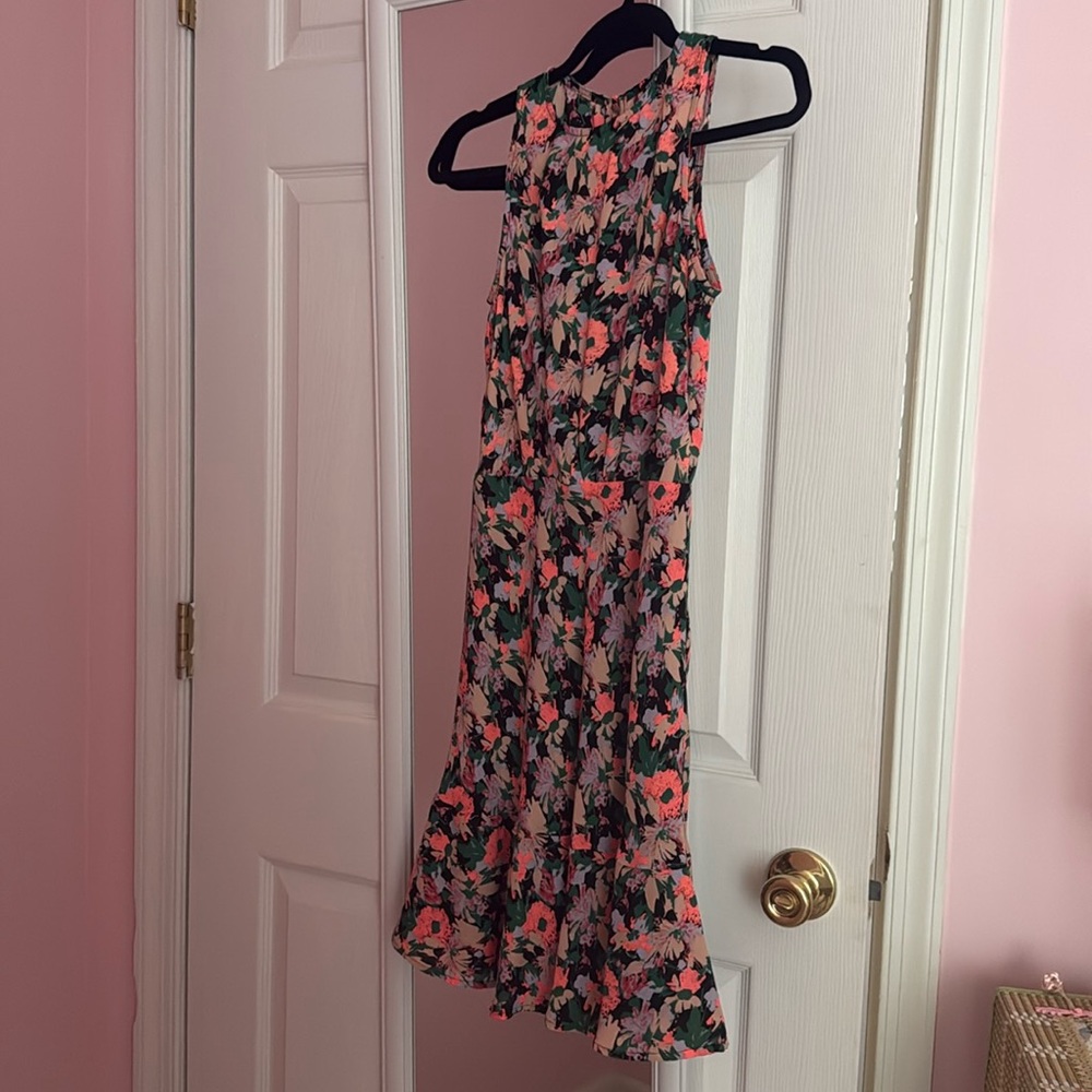 J. Crew Mercantile Multicolored Floral Chiffon Lightweight Casual Dress Size 4